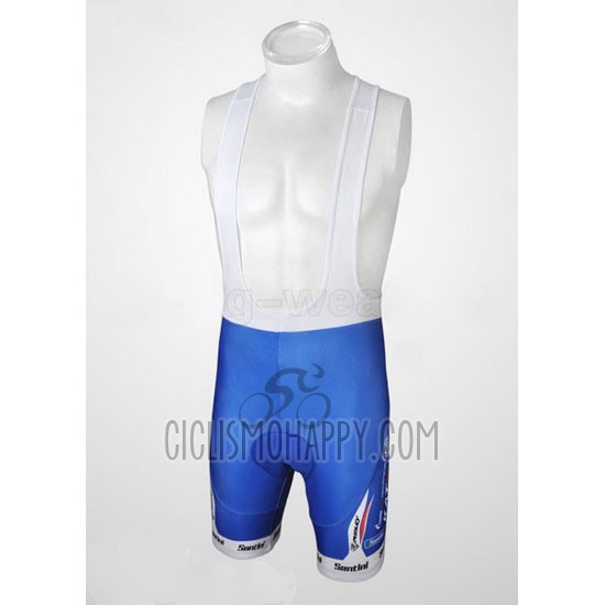 Katusha Cycling Jersey Bib Short 2010 Short Sleeve Blue and Blue
